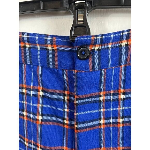 Forever 21 blue/red plaid soft flat front pants. Size small - Picture 5 of 8